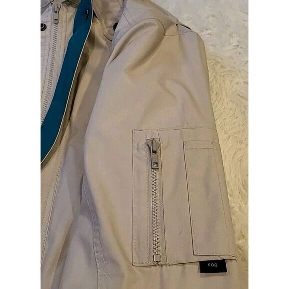 Vintage London Fog Mens Jacket Size Medium Zip Up Long Sleeve Khaki Brown Beige - Picture 7 of 13